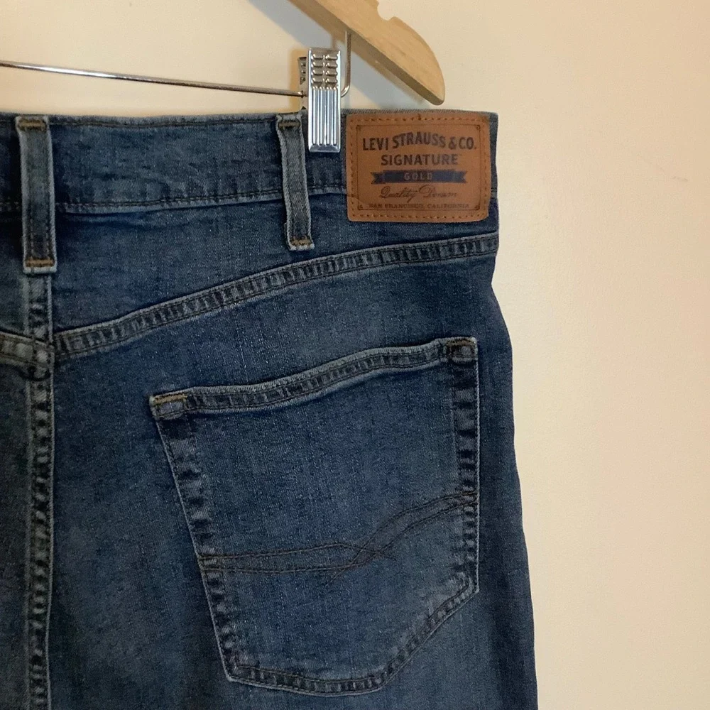 Levi Strauss Signature Gold Mens Slim Fit Jeans Dark Wash Blue 40x30 59691-0007